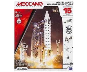 Meccano 6026302 - Set de la Conquista Espacial, 15 Modelos Diferentes, Piezas de Metal