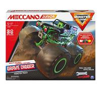MECCANO Junior, Kit de construcción del Modelo Oficial Monster Jam Grave Digger Monster Truck Stem con Motor de fricción, Juguetes para niños y niñas a Partir de 5 años