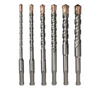 Meccion Broca SDS Plus para Martillo, Professional Brocas Hormigon con 4 Filos de Corte - Para Hacer Agujeros en el Hormigón, Piedra, Granito, Ladrillo, Mampostería (6PCS SET （160mm))
