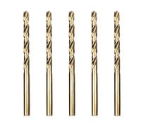 Meccion HSS-Co 5pcs 5.0mm Brocas Helicoidales para Metal, Acero Inoxidable, Madera, Plástico y Hierro