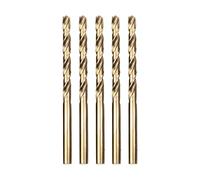 Meccion HSS-Co Brocas Helicoidales para Metal, Acero Inoxidable, Madera, Plástico y Hierro (4.8mm x 86mm x 5pcs)