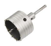 Meccion Sierra Corona Perforadora con Puntas de Carburo y 110mm SDS Plus Adaptador, Cortador de Orificios Huecos de Rendimiento para Ladrillo, Hormigón, Muro de Piedra de Cemento