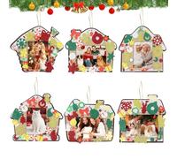 Mecctuck 12 Piezas Manualidades Navidad, Adornos para Marcos de Fotos de Navidad, Corona Navidad, Marco de Fieltro, Regalos de Fotos, Adornos Para árbol, Decoración de Navidad, Decoracion Navideña