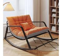 Mecedora acolchada - Silla reclinable de patio al aire libre para sala de estar, guardería, porche delantero, jardín, patio trasero, uso en interiores y exteriores