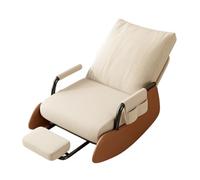 Mecedora Adulto Tejido de Pana con Bolsillos Laterales, Estructura de Acero Al Carbono, Diseño Ergonómico, Mecedora para Lactancia, Sillón Mecedora para Salón Dormitorio(White)