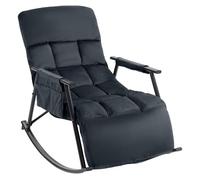 CLP Mecedora Cathy I Mecedora tapizada I Mecedora con Respaldo I Estructura metálica con reposabrazos y Bolsillo Lateral, Color:Negro, Material:Terciopelo