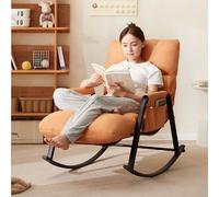 Mecedora cómoda para exteriores, para patio, césped y camping, reclinable acolchada con bolsa de almacenamiento extragrande, perfecta para adultos, elegante diseño naranja