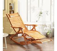 Mecedora de bambú para exteriores, tumbona reclinable de playa ajustable con pedales, sofá de patio para jardín y terraza, elegante sillón de madera para relajación