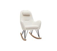 Mecedora de diseño de tejido blanco efecto borreguillo MANIA