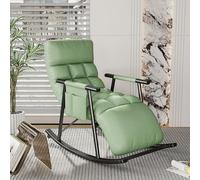 Mecedora de jardín con respaldo ajustable con reposabrazos, cómoda silla mecedora con cojín para dormitorio