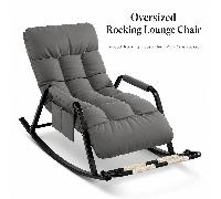 Mecedora de salón de cuero sintético con acolchado , sillón reclinable individual con bolsillos de almacenamiento y base de metal resistente antideslizante, cómoda mecedora de para , dormitorio