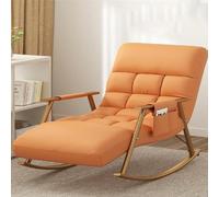 Mecedora ergonómica para interiores, cómodo sillón de dormitorio, capacidad de 150 kg, cojín de tela de felpa, perfecto para sala de estar y dormitorio, asiento oscilante de 55 x 96 cm