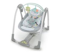 Mecedora Ingenuity Compact Swing N Go Hugs & Hoots Blanco/Gris - automática plegable compacta