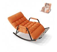 Mecedora Jardin Exterior, Con Respaldo 5 Posiciones Y Reposapiés De Masaje, Gris Y Naranja, 93 x 111 x 50 cm, Tela Resistente A Arañazos, Soporta 250 kg, Ideal Para Interior Y Exter(Color:naranja)