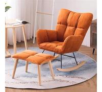 Mecedora moderna con otomana, sillón reclinable de tela de mediados de siglo para sala de estar, diseño ergonómico de trineo, elegante sofá de ocio