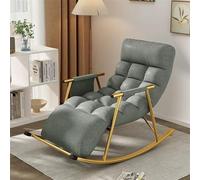 Mecedora moderna con respaldo ajustable y cabecera, cómoda tela transpirable para sala de estar, dormitorio y jardín