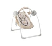 Mecedora MoMi LISS para bebés hasta 9 kg, plegable, a pilas o corriente con USB, arnés 5 puntos, barra con juguetes, 6 melodías, temporizador, 5 velocidades de balanceo
