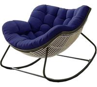 Mecedora para exteriores con cojín acolchado, silla mecedora de huevo de patio cómoda de gran tamaño, marco de acero, sala moderna para balcón
