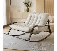 Mecedora Salon Sillones para el salón,Butacas de Salon,Sillón Relax,Mecedora Plegable con Respaldo Alto Acolchado,Mecedora portátil con Bolsillo Lateral Plegable,para Dormitorio, Salón (Color : Off w