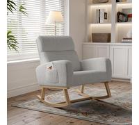 Mecedora, sillón de relax, silla balancín, silla de lactancia, silla oscilante con reposabrazos, superficie de asiento acolchada, sillón Comfy con bolsillo lateral, para salón, dormitorio, balcón,