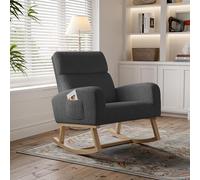 Mecedora, sillón de relax, silla balancín, silla de lactancia, silla oscilante con reposabrazos, superficie de asiento acolchada, sillón Comfy con bolsillo lateral, para salón, dormitorio, balcón,
