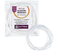 Mecha de algodón sin encerar 1|Ideal para Velas ecológicas y de Masaje I 10 Metros