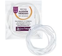 Mecha de algodón sin encerar para Velas 5 | Ideal para Velas ecológicas, de Masaje y Naturales | 100% Libre de parafinas | Grosor Adaptable | Uso meteros. I 10 Metros