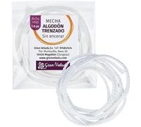 Mecha de Algodón Trenzado para Velas de 7 | Ideal para Velas Ecológicas, de Masaje y Naturales | Sin Cera | 100% Libre de Parafinas. Descubre Cómo Elegir la Mecha I 10 Metros