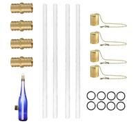Mecha de antorcha de citronela, lámpara para botella de whisky, kit Tiki, soporte de mecha de latón con tapa de llama de cobre para decoración de patio, iluminación de jardín, mesas de exterior para