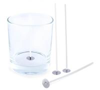Mecha Encerada 12cm con Portamechas | Pack Completo Uso en Velas Aromáticas en Recipiente y Candelabros | Ideal para Velas de Masaje. I Pack de 50