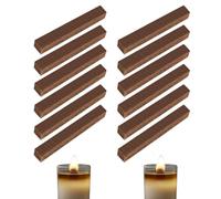 Mecha Permanente,12 Piezas Mechas para Velas de Madera Mechas Permanentes para Devoradores de Cera para Velas permanentes de Exterior,Fuego de Mesa(9 * 1 * 1cm)