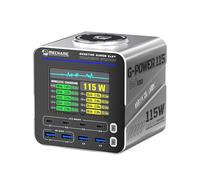 MECHANIC Estación de Carga G-POWER 115W con Puertos USB C y USB A PD QC3.0 GaN Display para Herramientas de Reparación de Teléfonos, Laptops y