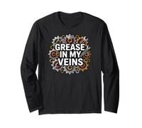 Mechanic Gearhead Engine Grease In My Veins Manga Larga