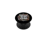Mechanic Gearhead Engine Grease In My Veins PopSockets PopGrip Adhesivo