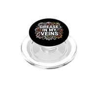 Mechanic Gearhead Engine Grease In My Veins PopSockets PopGrip para MagSafe