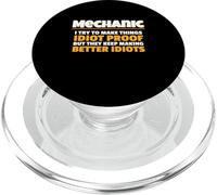 Mechanic I Try Idiot Proof Auto Repair Technician PopSockets PopGrip para MagSafe