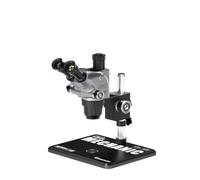 MECHANIC OFICIAL D67T-B11 Microscopio estereoscópico trinocular con zoom continuo 6.5-75X, ocular WF10X25, adaptador CTV 5/11 y lámpara LED LS5