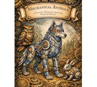 Mechanical Animals Coloring Book for Adults: Gears & Beasts: Highly Detailed Steampunk Clockwork Animals with Gears, Cogs and Intricate Designs for Relaxation and Stress Relief