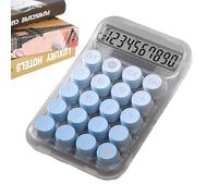 Mechanical Calculator, Cute Transparent Handheld, 5.91in Anti-Slip Keyboard, Style Set Buttons, Supplies Retro Calculators for Aesthetic, School, Desk, Accessory, Home