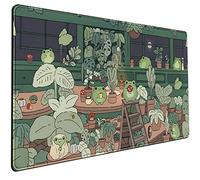 Mechanical Cattle Alfombrilla de ratón con diseño de Rana para Escritorio, Color Verde Kawaii, Grande, para Juegos de computadora, Teclado, Laptop, Accesorios de Oficina en casa (31.5 x 15.7