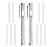 Mechanical Eraser Pen - Portable Pen Style Eraser with Grip | 13.5x1.1cm Polystyrene Build, 10 Retractable Refills 9.4x0.65cm, 100g Lightweight Set for Artists Drawing Drafting Painting