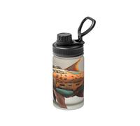 Mechanical Fish - Botella de agua aislada de 12 onzas con diseño de impresión completa, a prueba de fugas, acero inoxidable y duradera para exteriores