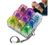 Mechanical Keyboard Fidget - 9-in-1 Sensory Button Toy, Clicker Device with Light | Multifunctional Stress Relief Accessory Suitable Classroom School Work Home Car Airplane Travel Outdoor Party