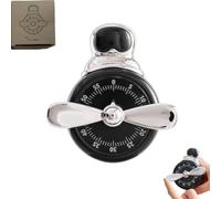 Mechanical Loud Sound Pilot, Magnetic & Battery Free with Extra Loud Alarm, Kitchen Timers for Cooking, Pilot Magnetic Timer Kitchen Accessories for Cooking Baking Home Office (Black)