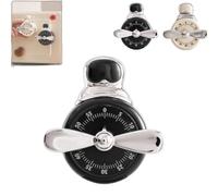 Mechanical Loud Sound Pilot, Magnetic & Battery Free with Extra Loud Alarm, Manual Wind Up Timer, for Cooking Baking Home Office (Black)