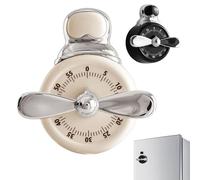 Mechanical Loud Sound Pilot - Magnetic & Battery Free with Extra Loud Alarm | Manual Wind Up Timer, for Cooking Baking Home Office Classroom Oven Fridge (Beige)