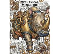 Mechanical Menagerie: A Steampunk Animals Coloring Book for Adults featuring Intricate Gears, Mechanical Designs, and Stress Relieving Patterns
