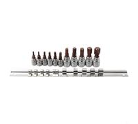 Mechanics Auto Repair Plus Hand Tools T20t60 - Juego de 11 llaves de vaso Torx de acero al cromo vanadio de 1/4 3/8 pulgadas para colección (juego A)