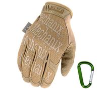 Mechanix Wear Guantes originales transpirables y resistentes a la abrasión + mosquetón de engranaje, guantes originales en negro, Coyote, multicam/talla S, M, L, XL (XL, Coyote)