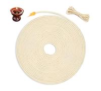 Mechas de Algodon para Velas,HMCEY Mecha Estufa Parafina 10 M X 3 MM | Alta Capacidad de Absorción de Aceite,Se Puede Cortar a Medida,Suave y Resistente a La Rotura,para Fibra de Vidrio,Antorchas